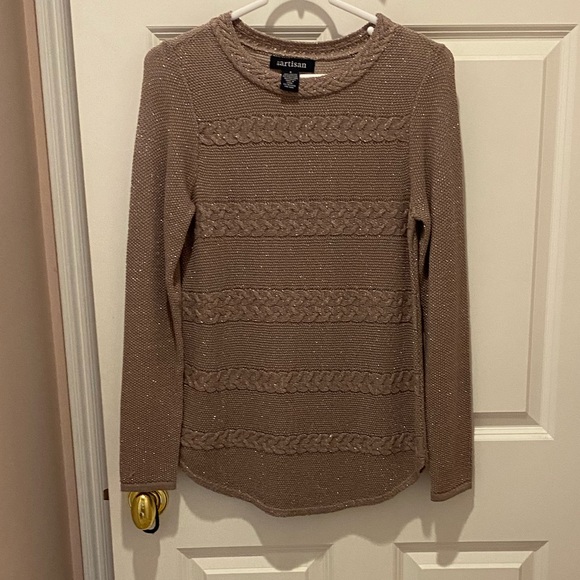 Top by Artisan size small. Sparkly thin sweater material. Very gently worn. - Picture 1 of 3